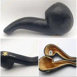 Leather Meerschaum Pipe Case Velvet Lining Made In Turkey Handcrafted Vintage