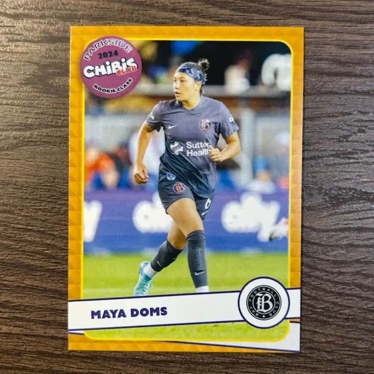 Maya Doms Gold /5 Rookie Card  Parkside 2024 Chibis Club NWSL Bay FC RC Soccer Card