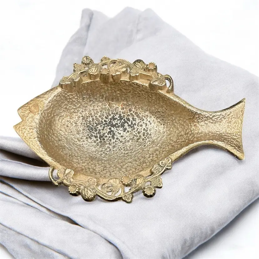 35) Vintage Solid Brass Single Ashtray/trinket Dish 3 1/2”x2 1/2”