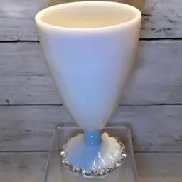 Fenton HTF Silver Crest 6" x 3.25" 9 oz. Footed Tumbler