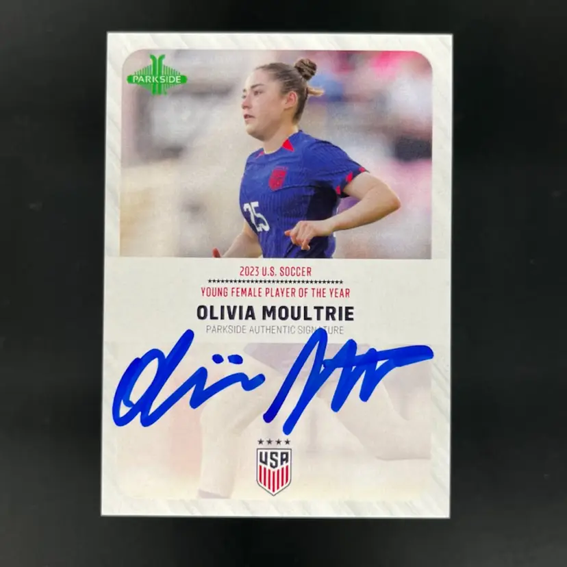 Olivia Moultrie 2023 Parkside Recap Young Player Of The Year Autograph 53/100 USWNT Soccer Card