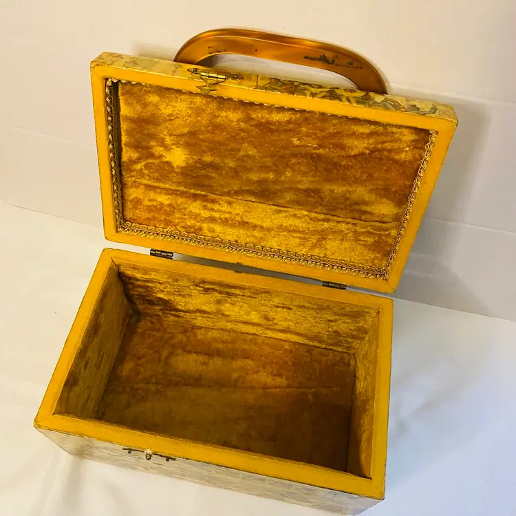 #2507 WOOD Anton Pieck Decoupage Wood Box Purse