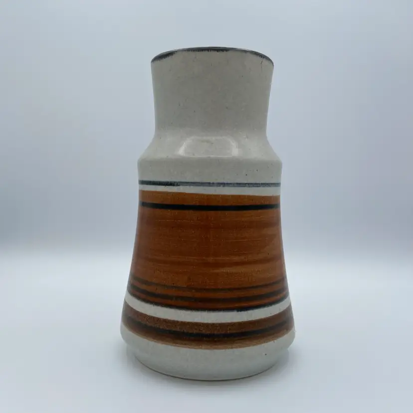 Lapid brown, cream & black vase from Israel