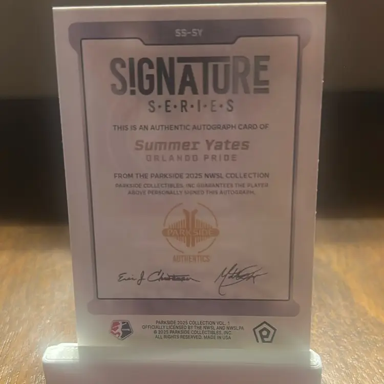 Summer Yates 2025 Parkside NWSL Vol 1 Signature Series /370