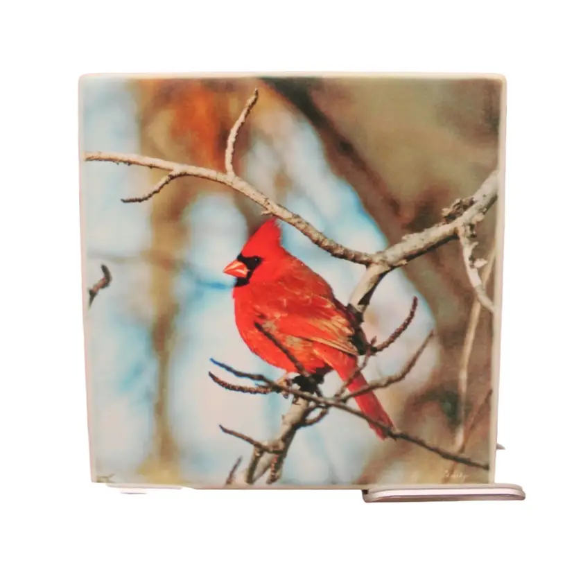 4”x4” Red Cardinal Bird Ceramic Tile/Coaster