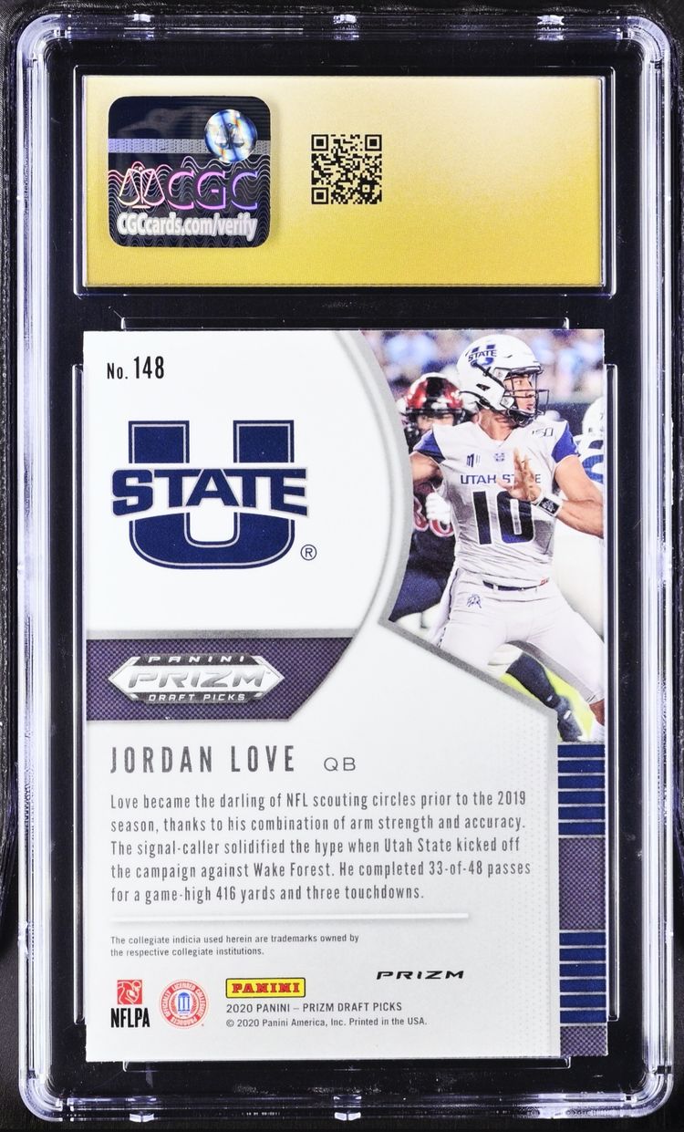 2020 Panini Prizm Draft Picks #148 JORDAN LOVE Silver RC Rookie CGC 10 PRISTINE!