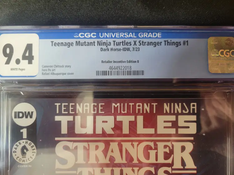 CGC 9.4 TMNT x Stranger Things #1 RI Edition B