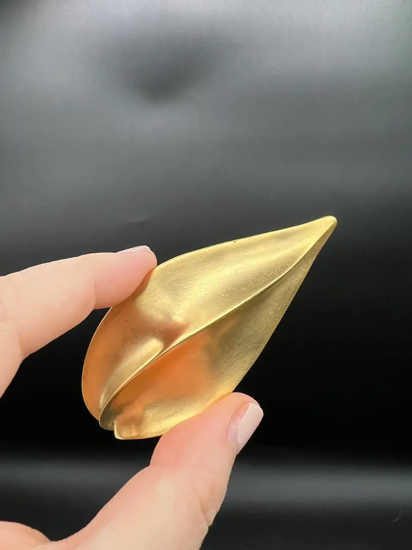 Golden Leaf Brooch Not Marked