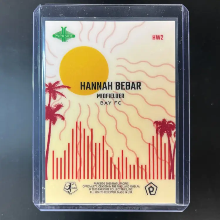 Hannah Bebar 2025 Parkside Pacific NWSL Heat Wave /75 Soccer Card