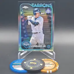 George Lombard Jr. 2024 Topps Pro Debut Baseball Chrome Insert Refractor Parallel Numbered 23/99 - Card #PDC-190 Tampa Tarpons / New York Yankees