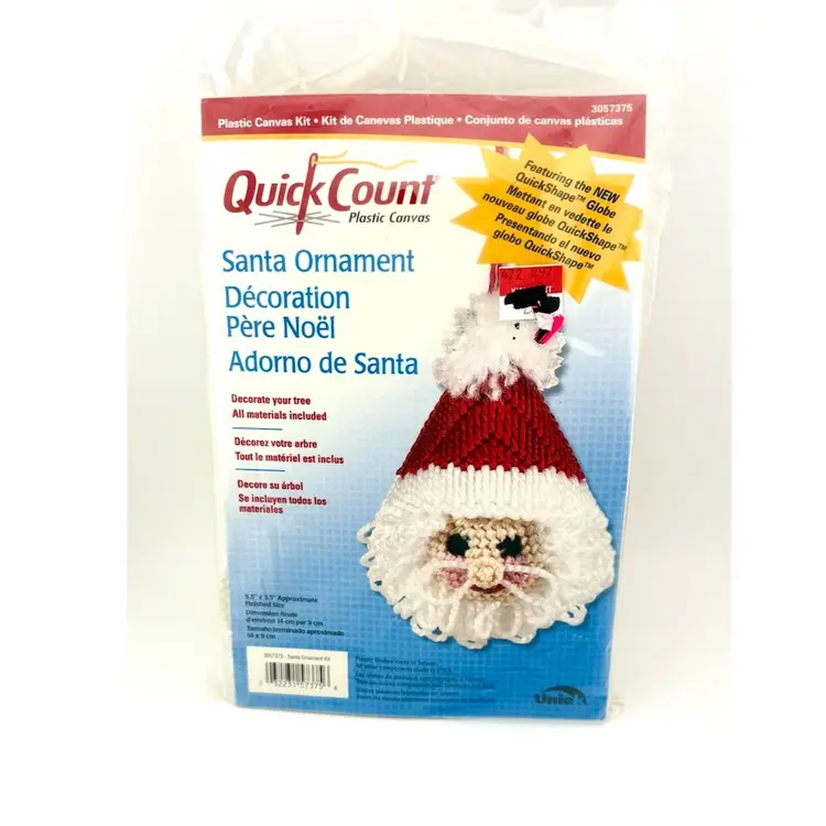 Vintage Santa Quick Count Ornament Kit