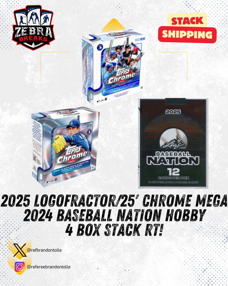 ZB 25591: (2) 25' Logofractor/25' Chrome Mega/24' Baseball Nation 4 Box Stack Mixer