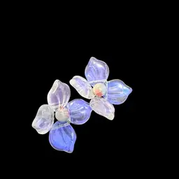 Glass Flower Pedal Iridescent Earrings