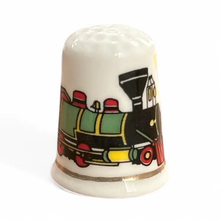 Vintage Bone China Train Thimble