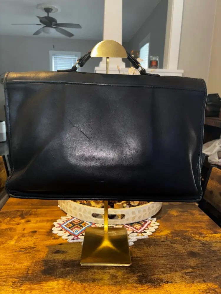 Vintage 1980s Coach 5080 Black Leather Briefcase