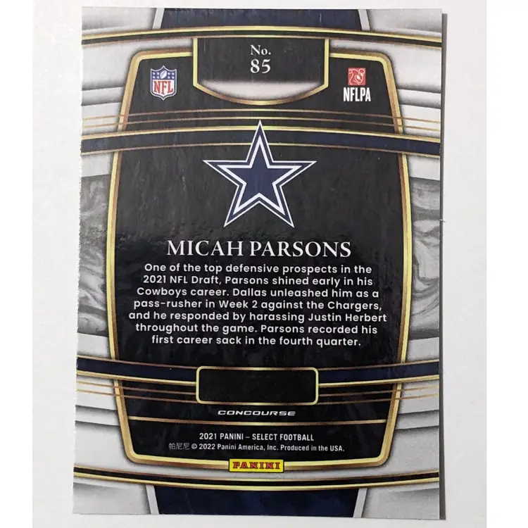 2021 Panini Select Micah Parsons RC (Concourse)
