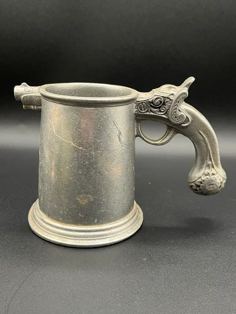 Wilton RWP Flintlock Pistol Pewter Tankard Mug 5.5”