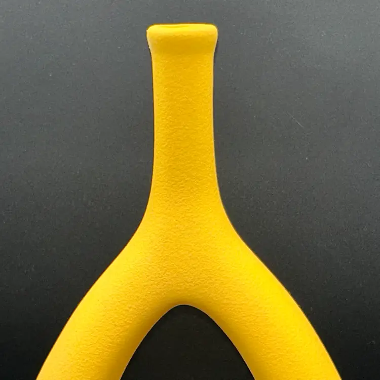 Samawi Home Decors Yellow Vase 12" Keyhole