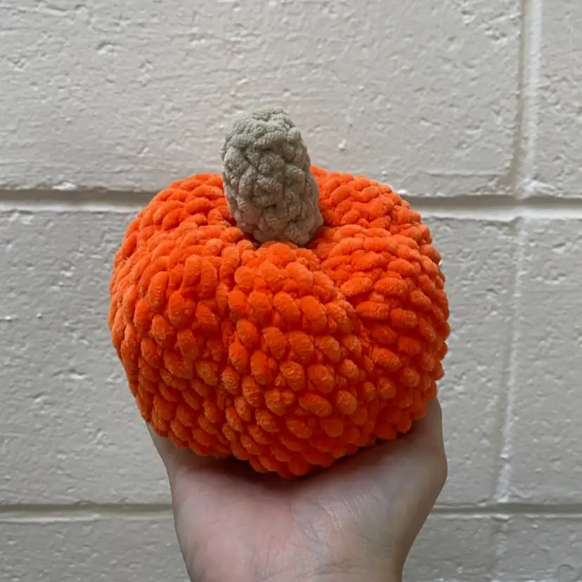 Crocheted Handmade Orange Pumpkin 5” X 4”