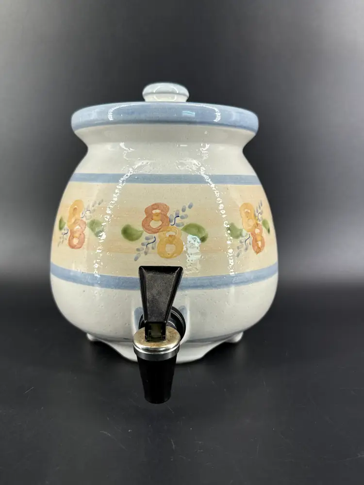 Vtg Louisville Pottery Stoneware Crock Primrose Beverage Dispenser
