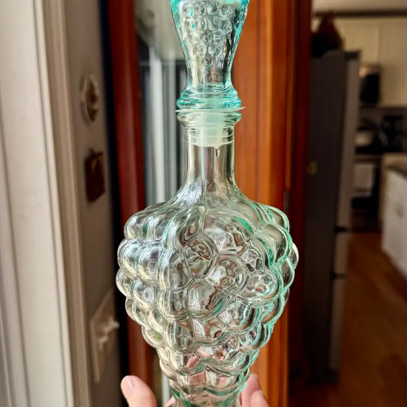 Italian Grape Aqua Glass Decanter