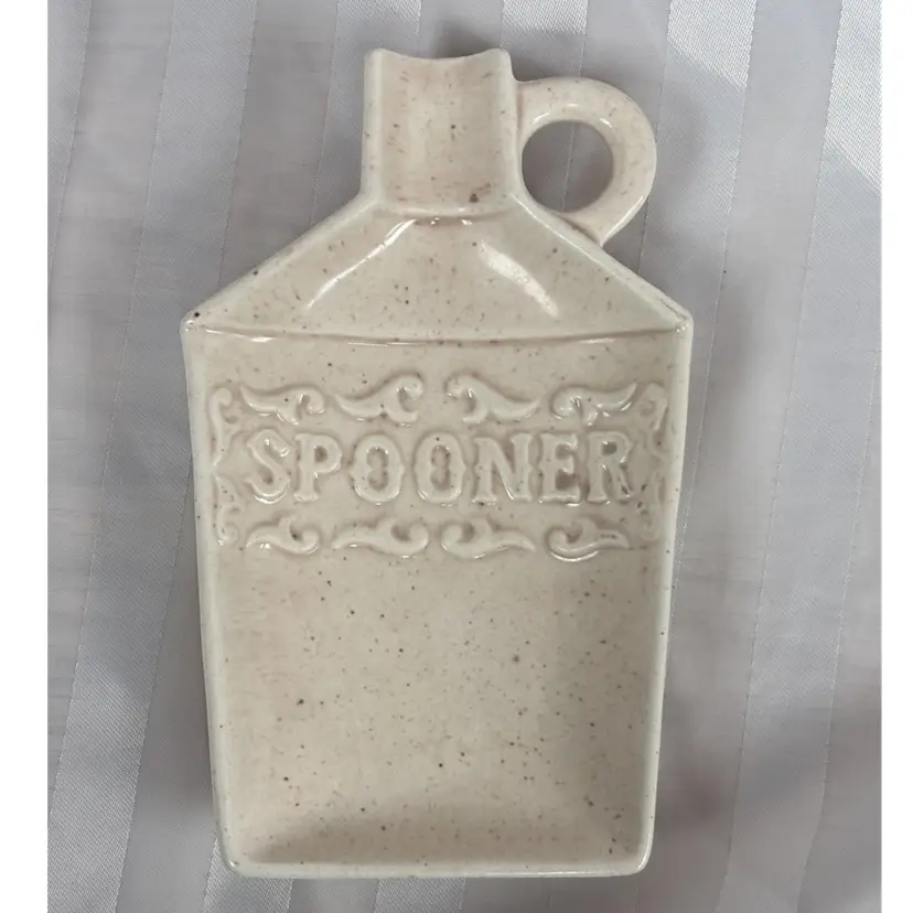 Vintage California Pottery USA Pale Pink Spoon Rest Moonshine Jug