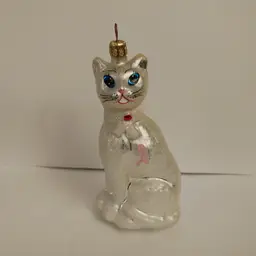 Christopher Radko "Felina's Heart" 1998 Breast Cancer Awareness Glass Ornament. 6 inches high.