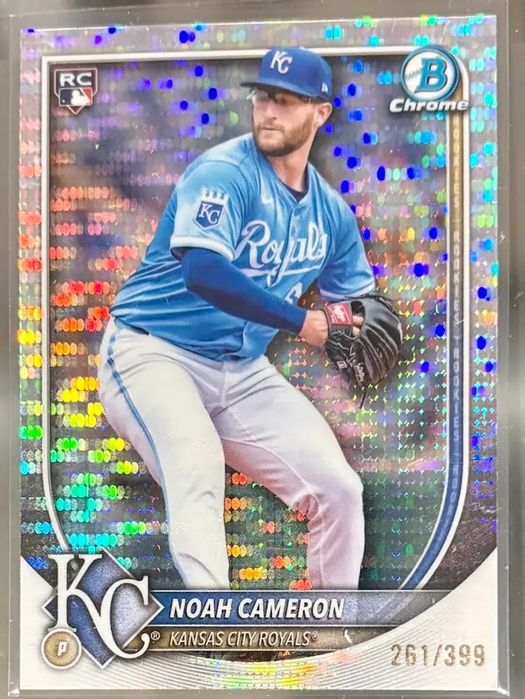 2025 Bowman Chrome Noah Cameron Rookie (RC) Pulsar Refractor Parallel /399 Kansas City Royals