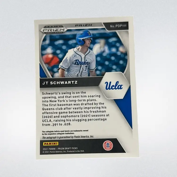 JT Schwartz 2021 Panini Prizm Draft Picks Auto