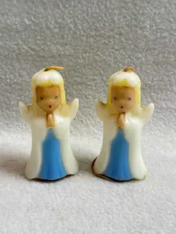 Vintage Unburned Gurley Novelty Angel Candles - Set of 2 (V242)
