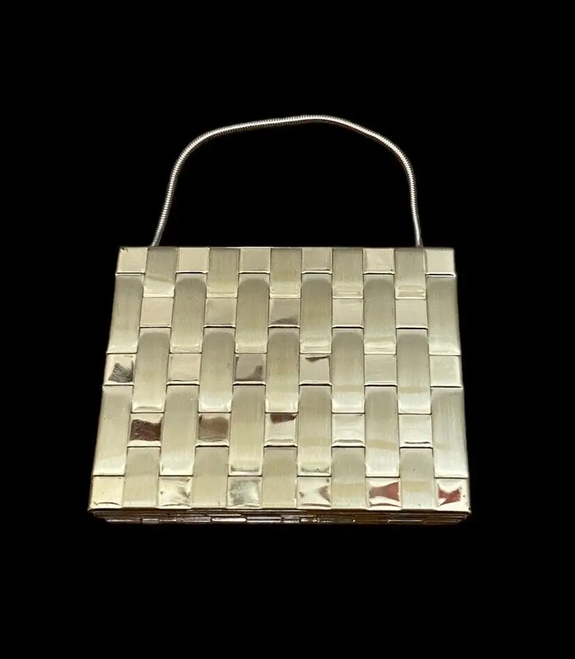 Vintage Compact Clutch Purse Cigarette Lipstick Powder Holder Double Sided 1950s