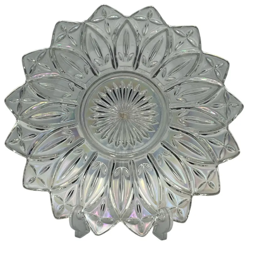 Federal Clear Carnival Glass Serving Bowl
