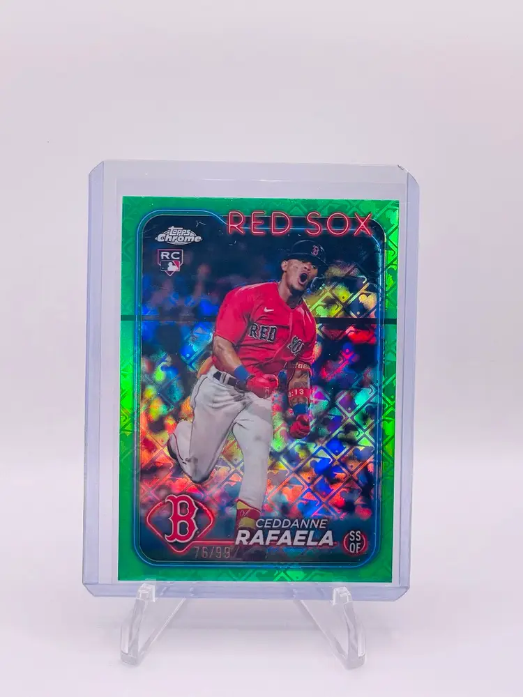 2024 Topps Chrome Logofractor Ceddanne Rafaela Green Refractor /99