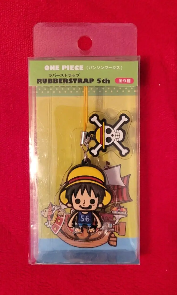 One Piece Rubber Strap 5th Set Luffy Keychain 1.75 Inch Japanese Import