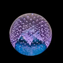 Caithness Glass Paperweight “Cauldron” Scotland – Purple & Teal Controlled Bubble Sphere – Signed 60539
3”