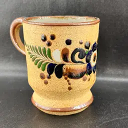 Tonala Stoneware Pottery Mug Mexico