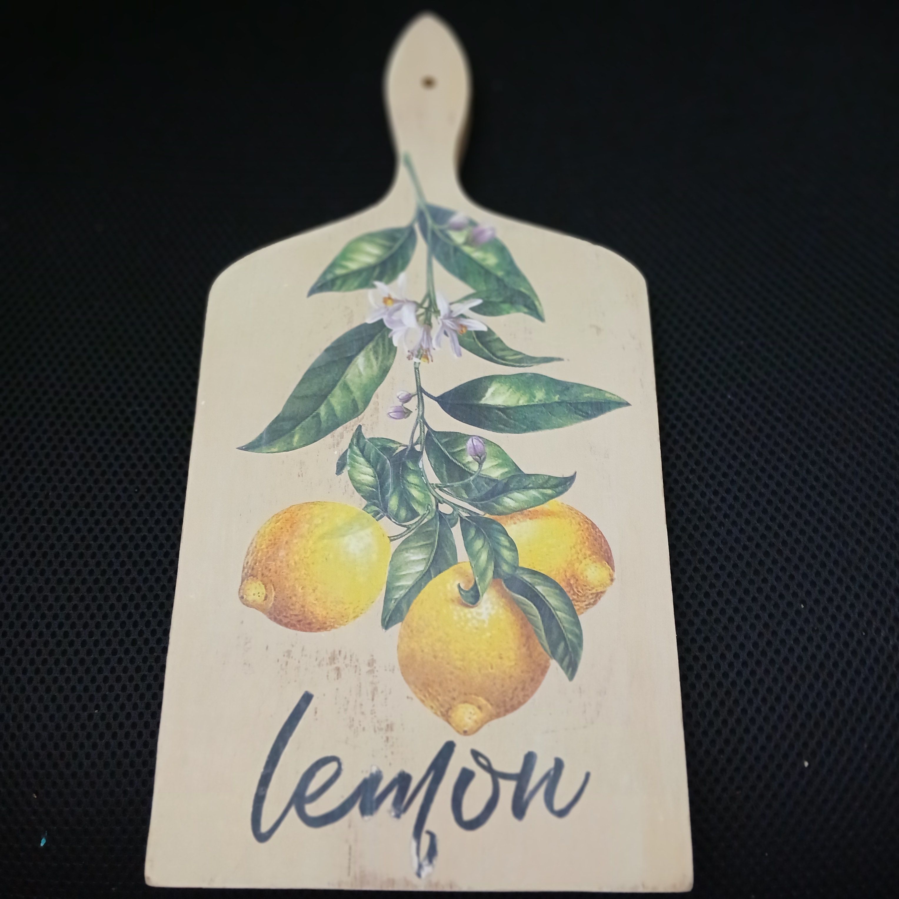 Kitchen Decor Cutting Board - Lemon / Blue & Yellow Bohemian