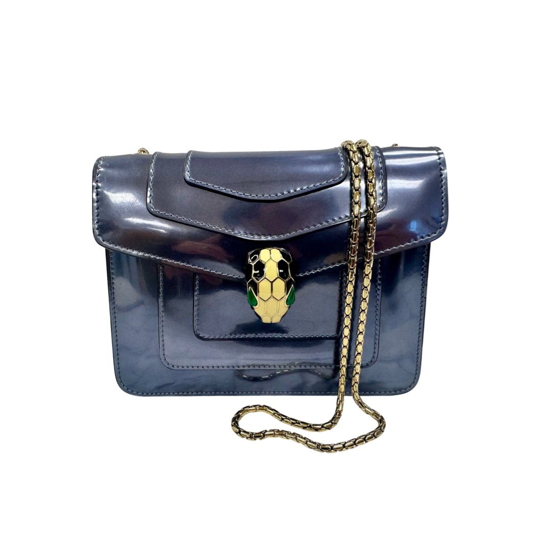 The Stockroom NJ · Bvlgari Metallic Blue Serpenti Mini Flap Bag