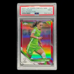Ewa Pajor 2021/22 Topps Chrome UWCL Red Refractor /5 PSA 9 Soccer Card