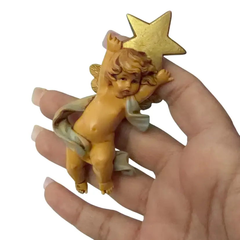 Fontantini Cherub with Star Depose Italy 1989 Ornament with box