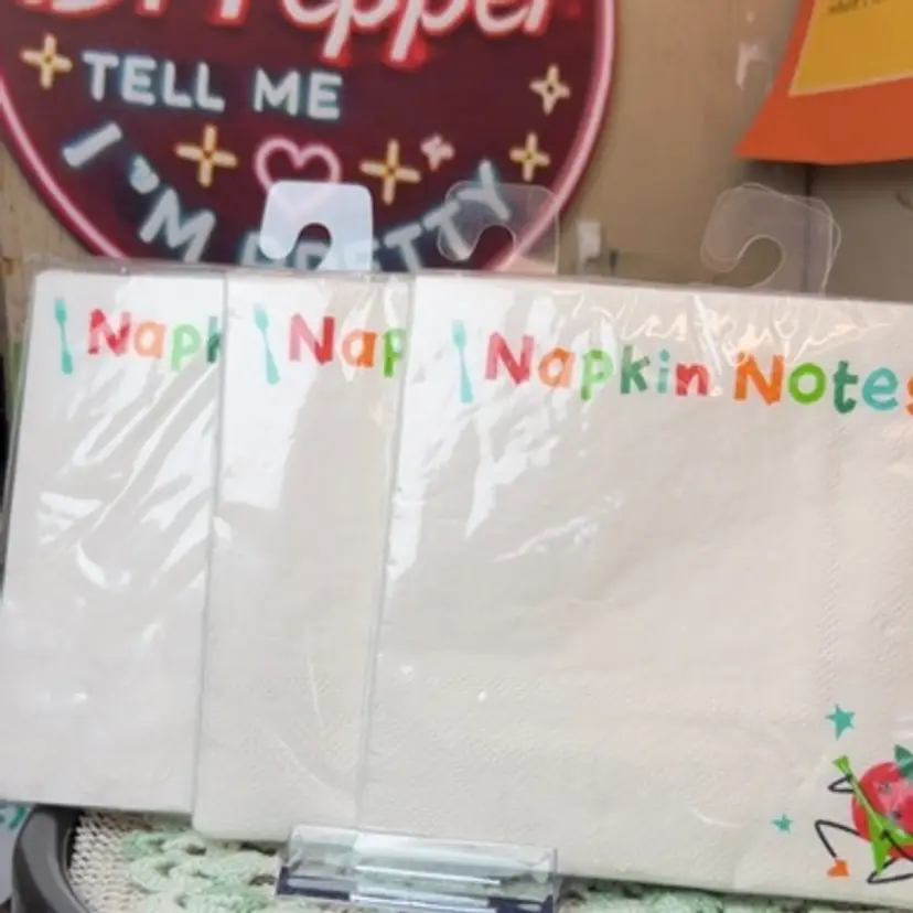 3 Packages of "Lunch Box Notes" Napkins-10 Napkins in Each Pack (30 total)