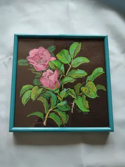 Inga-Lill Gouache Ruosa Rose Painting Signed