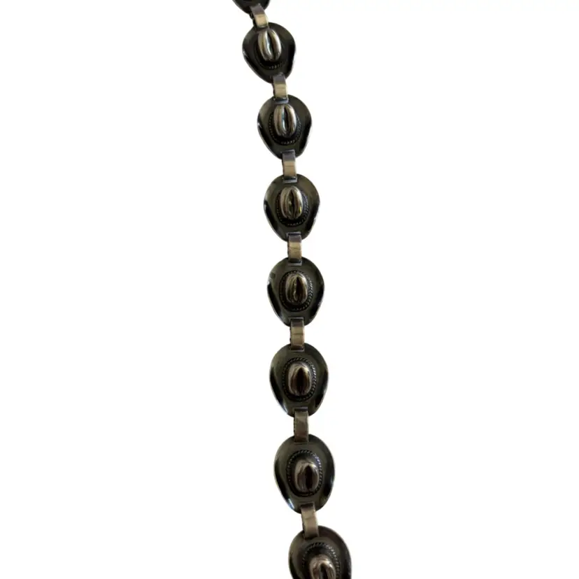 Vintage Sterling Silver Cowboy Hat Bracelet. 6 1/2” 13.49 Grams