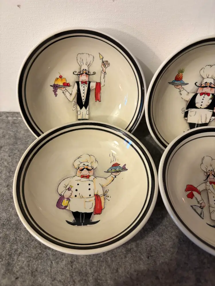 Set of 4 HD Designs Le Chef 4" Dip/Saucer Bowls #3167