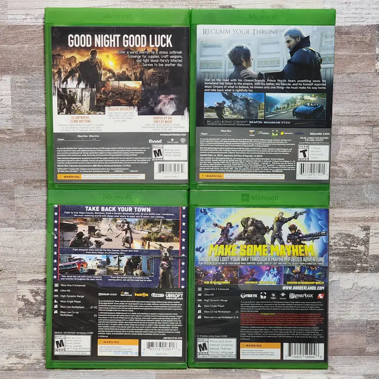 Xbox One Lot Far Cry 5, Borderlands 3, Dying Light & Final Fantasy XV