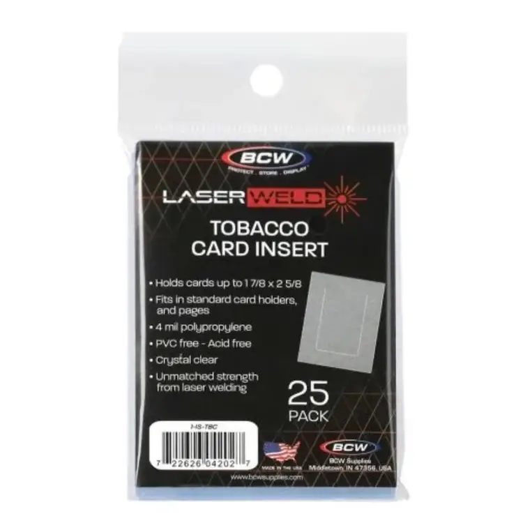 BCW Laser Weld Tobacco Card Insert Sleeve