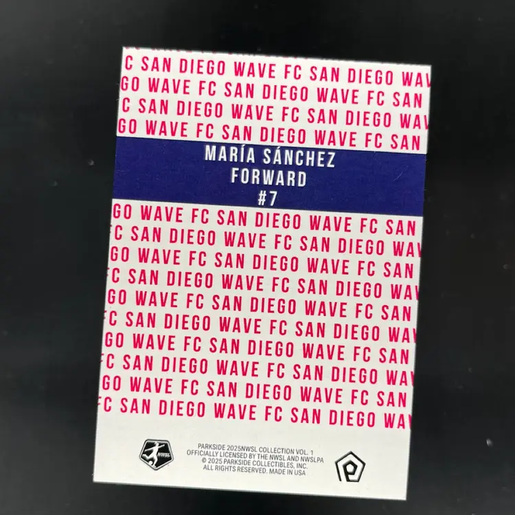 Maria Sanchez 2025 Parkside NWSL Vol 1 Primary Parallel (Secondary) /10 Soccer Card