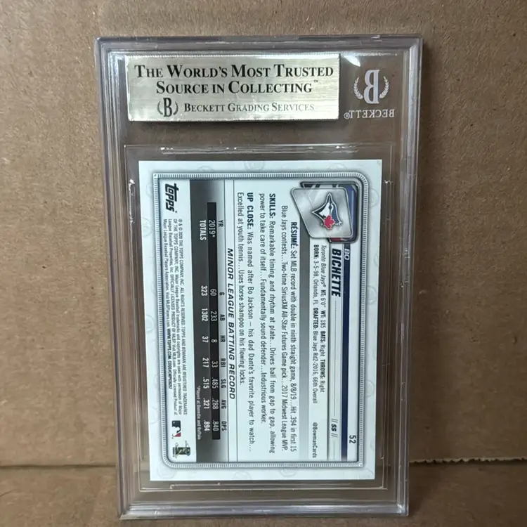 2020 Bowman Bo Bichette Beckett 9.5 RC