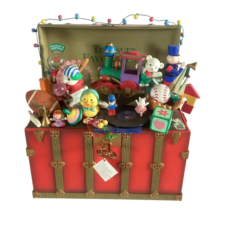 1995 Enesco Lustre Game Musical Animated Toy Box WORKS with FLAW