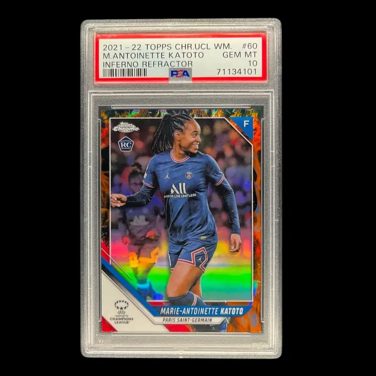 Marie Antoinette Katoto 2021/22 Topps Chrome UWCL Inferno /75 PSA 10 Soccer Card